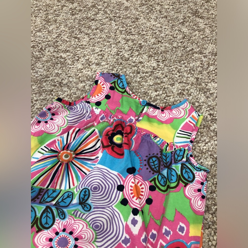 Hanna Andersson Girls 6-7 (120cm) Vibrant Multi-Colored Sleeveless Shift Dress - Picture 8 of 12